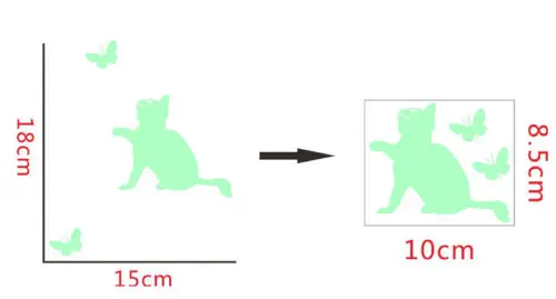 Светящийся светится в темноте наклейки детскую комнату DIY кошка фея стикеры на