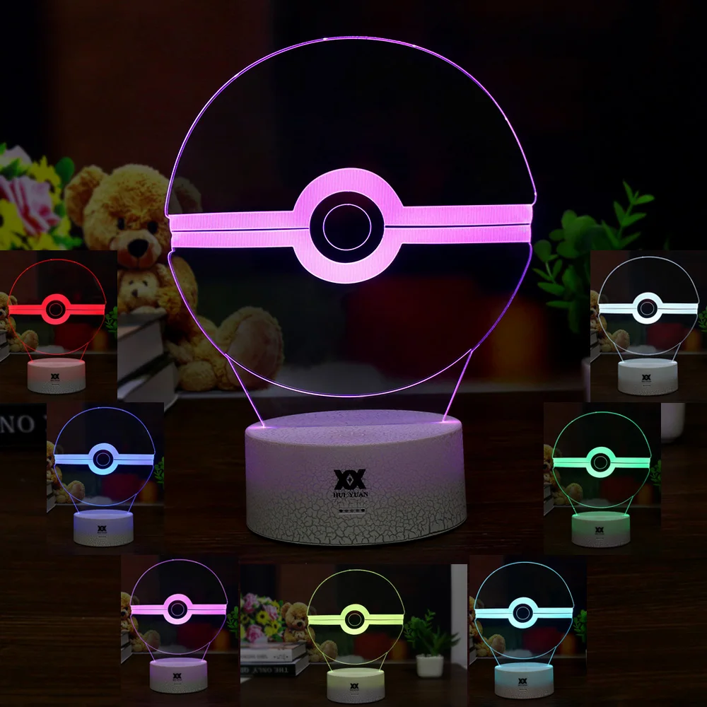 Новые свитера Pokemon Mimikyu/Хо-Oh/purrloin/Magikarp «Pokemon Go»; роликой/Rayquaza/prinplup/politoed/lugia мультфильм 3D светильник светодиодный Прохладный 7 видов цветов ночной Светильник
