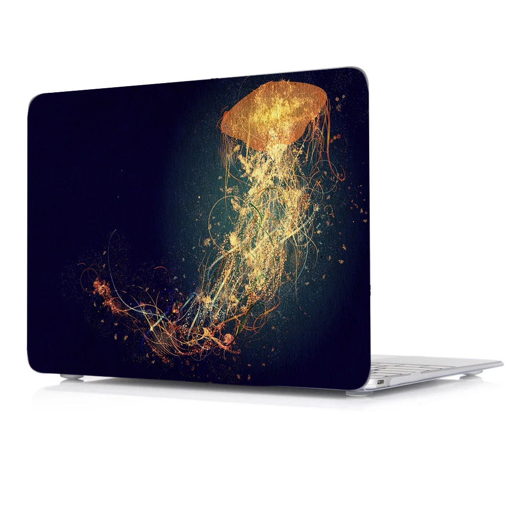 Жесткий чехол для ноутбука с принтом + Чехол-клавиатура Macbook Pro Retina 11 12 13 15 Air11 Air13