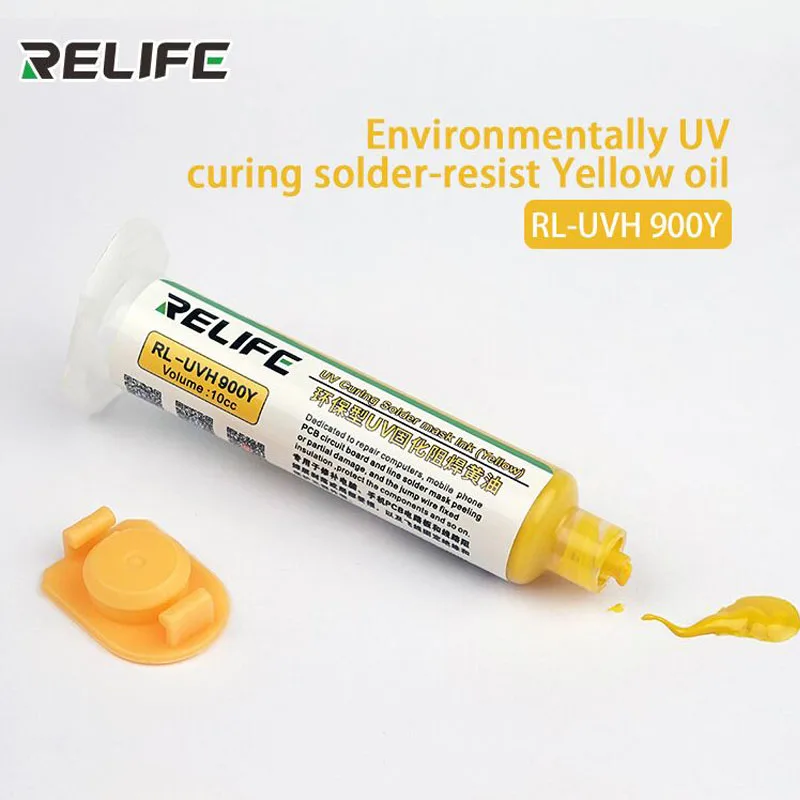Yellow Oil Jyrkior RELIFE 10 мл Высокое качество УФ паяльная маска PCB BGA краска предотвращает КОРРОЗИОННОЕ дуговое пайка сварочные флюсы масло - Цвет: Yellow Oil