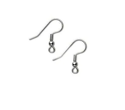 Fate Love 400pcs Surgical Stainless Steel Ear Wires Hooks ~with Bead + Coil ~ Earring Findings 21mm tall 3mm beads | Украшения и