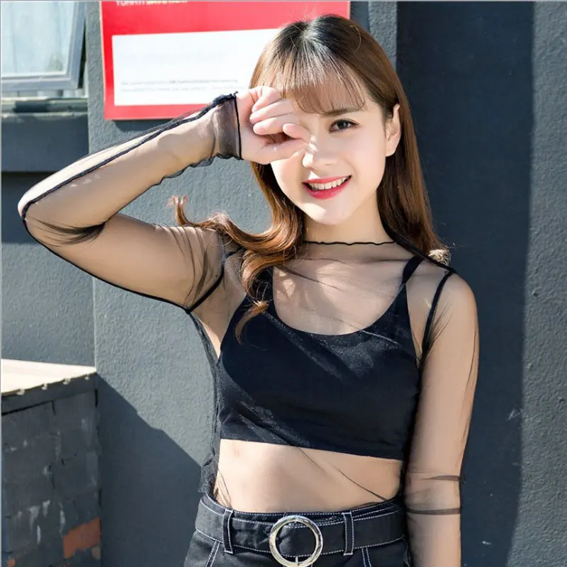 Darcydebie, женская сексуальная Harajuku сетчатая Прозрачная Футболка, открытая Прозрачная майка, Звездный базовый топ, рубашка, Femininas Clubwe