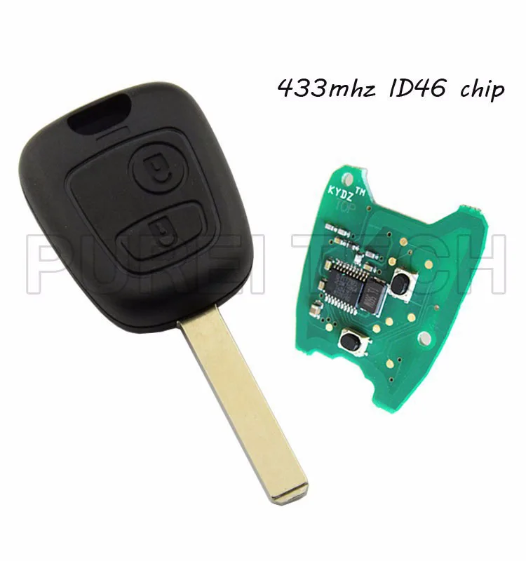 2 кнопки автомобиля полный пульт дистанционного управления ключ для Peugeot 307 с