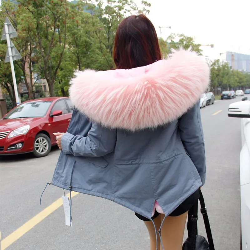 Parkas For Women Winter 2020 Army Green Coat Real Large Raccoon Fur Collar Thicken Cotton Padded Jacket Outerwear Female Brand | Женская