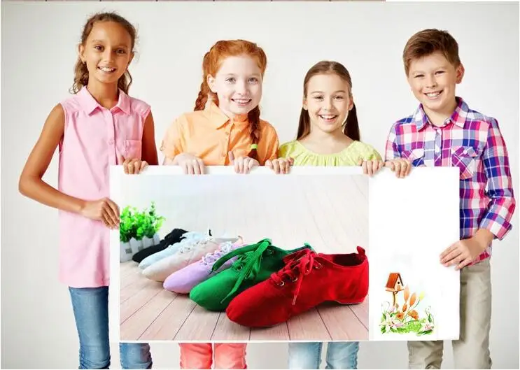 Новинка мужская и женская парусиновая танцевальная обувь для джаза ботинки на