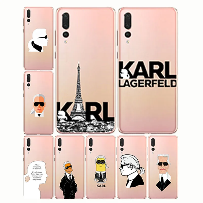 Модные Karl Lagerfeld зеленый мягкий силиконовый чехол из ТПУ для huawei p20 p10 lite plus pro p8 p9 Honor