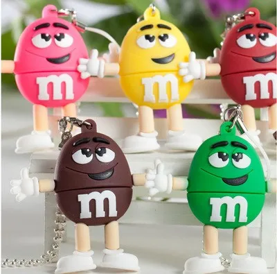 HOT chocolate M&ampM USB Flash Drive pen drive 4GB 8gb 16gb 32gb 64gb Stick memory Pendrive U Disk creative Gift new arrival | Компьютеры
