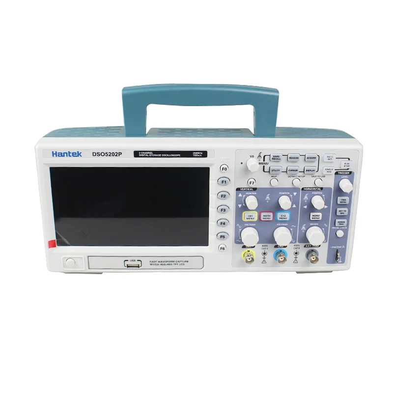 Оригинальный Hantek DSO5202P цифровой осциллограф 200 МГц высокое качество 2 канала 1GSa/s 7