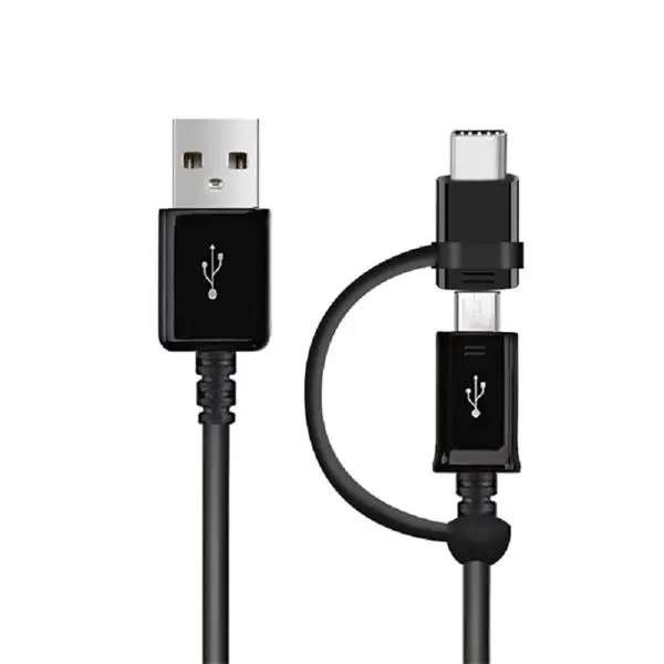 2 in 1 Black Samsung 2 в 1 микро USB Тип Кабеля C быстрой Зарядное устройство Note9 S8 S8 плюс note8 S9 S9 плюс C5pro C7pro C9pro S6 S7 край Note5 - Цвет: 2 in 1 Black