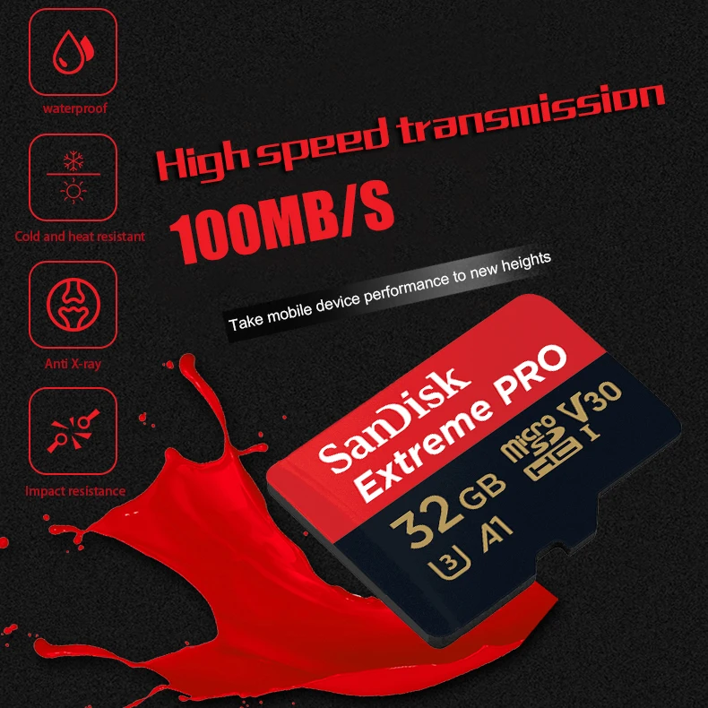 SanDisk 32G 64G 128G класс 10 высокоскоростная микро sd карта мобильный телефон водительский рекордер TF карта Дрон мониторинг gopro карта памяти