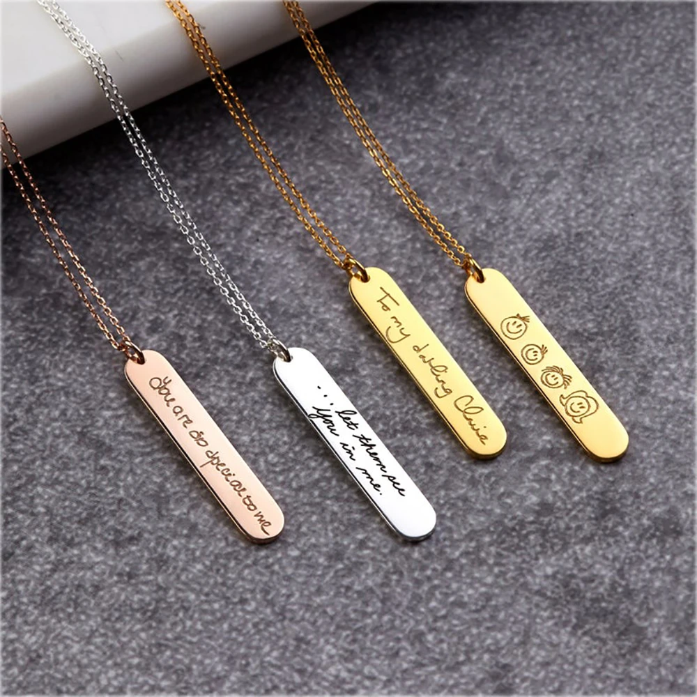 RIR розовое золото персонализированный кулон для мамы бара ожерелье ручная работа