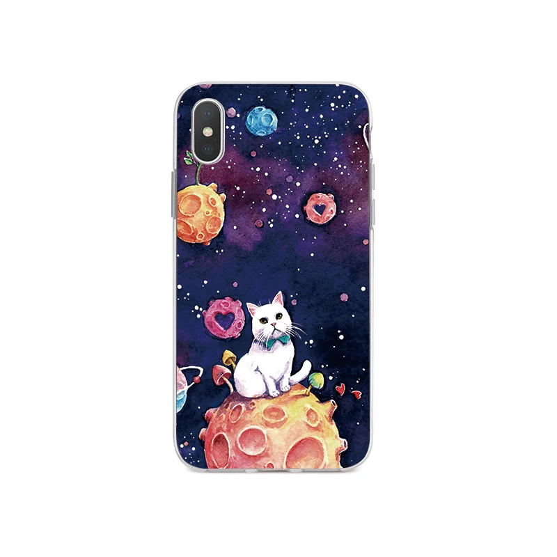 Космическая фантазия с рисунком силиконовый телефон чехол для iPhone 6 6S 7 8 Plus 5 5S SE