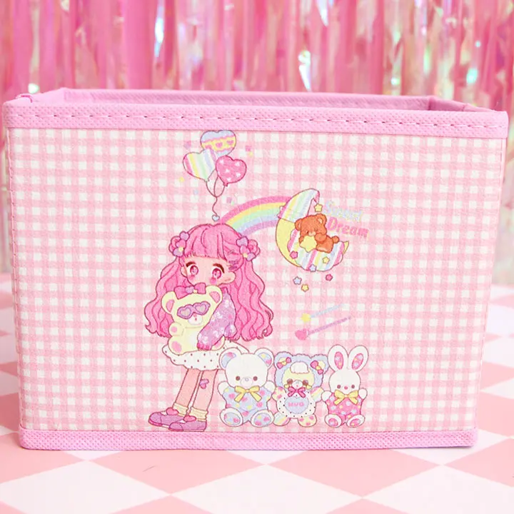 Мультяшная милая My Melody Cardcaptor Sakura Сейлор Мун Косметические Сумки для девушек косметички игрушки складной ящик для хранения сумка органайзер - Цвет: Серебристый