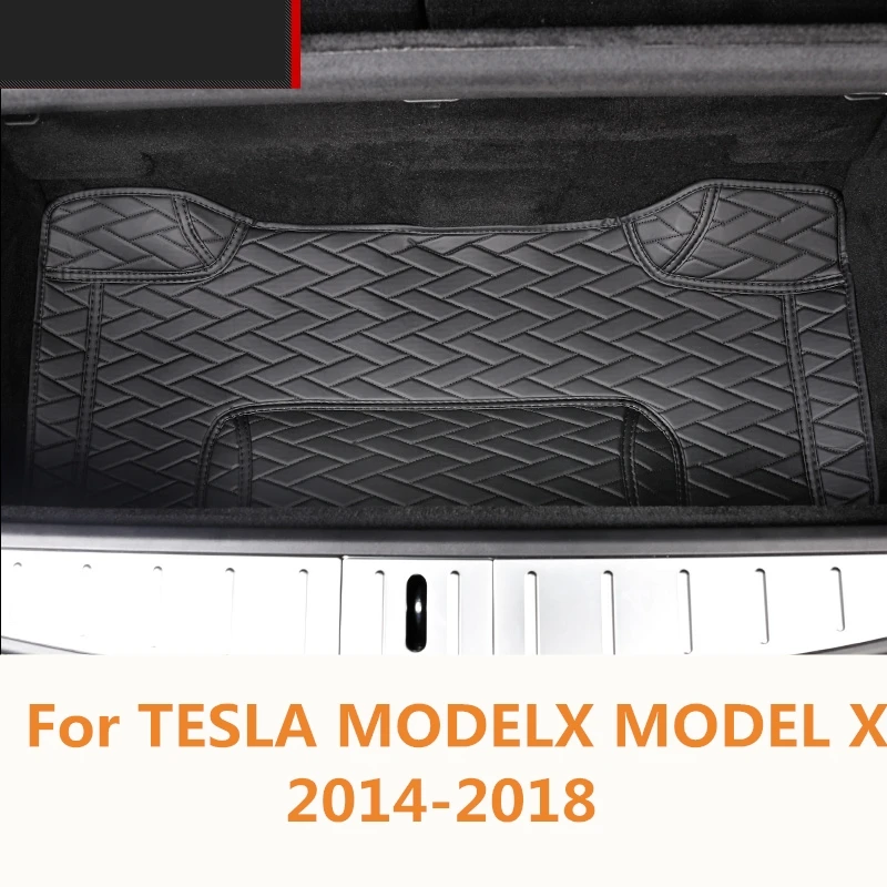 Для TESLA MODELX MODEL X 2014 2018 багажник нижний кожаный коврик для багажника интерьерное