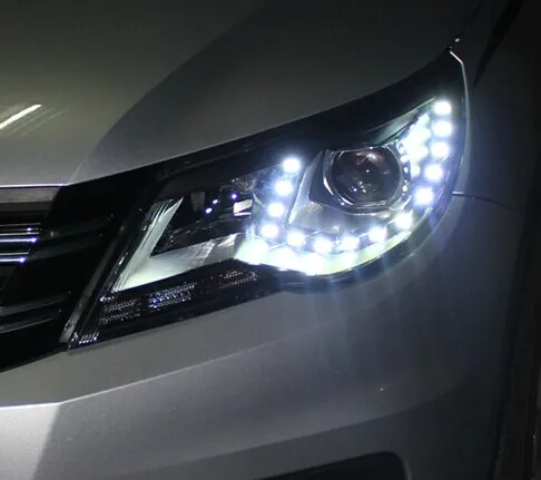 Fett светильник s для VW Tiguan светодиодный 2013-2015 головной DRL Дневной ходовой Bi-Xenon HID