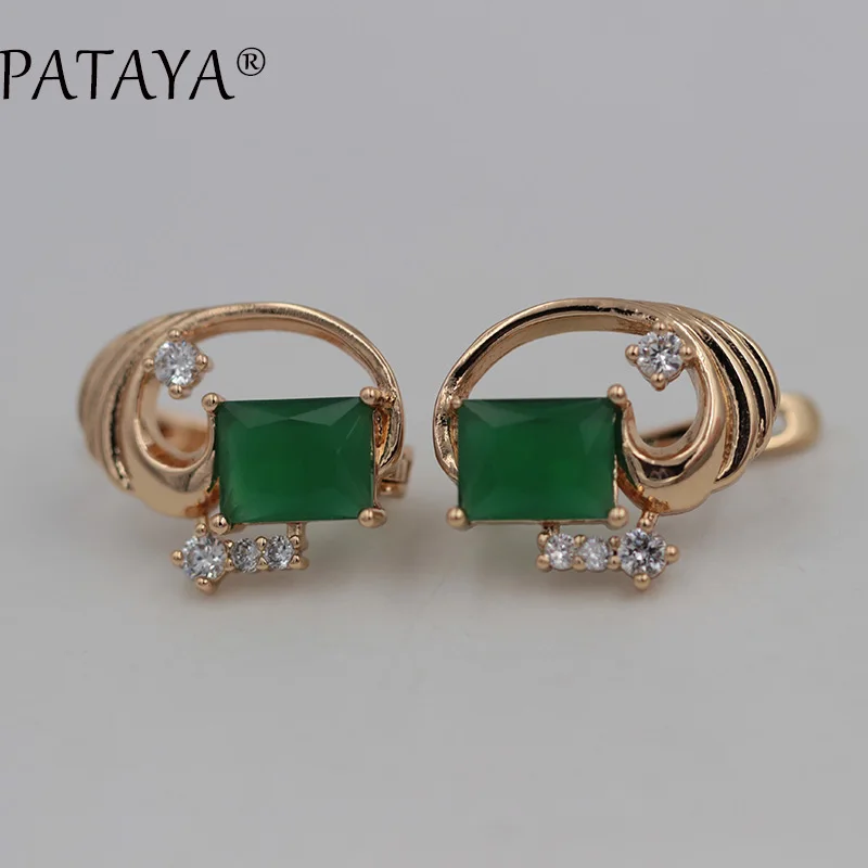 Квадратные большие серьги PATAYA CC 585, светильник из розового золота с синим натуральным цирконием, свадебные аксессуары, ювелирные изделия, богемные Свадебные висячие серьги