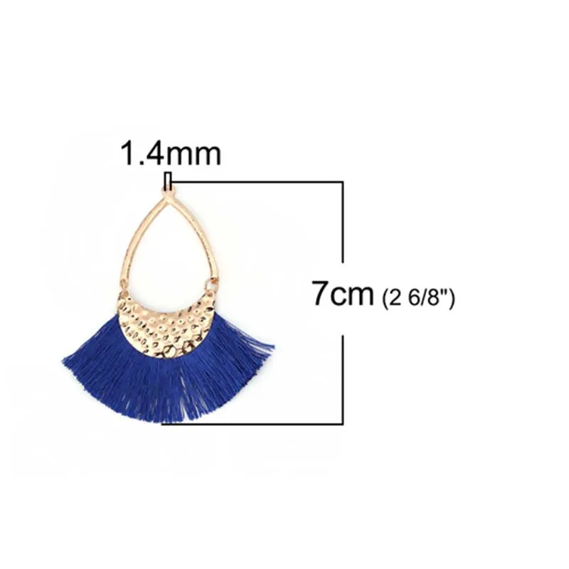 Разноцветные Подвески в форме капли из полиэстера с кисточками для