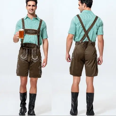 Костюм Lederhosen мужской на Октоберфест хлопковый кашемировый костюм для