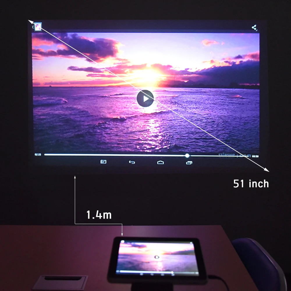 Touyinger S8 DLP Tablet PC проектор Android Wi Fi Bluetooth Портативный Smart Proyector Батарея Touch Pad Главная