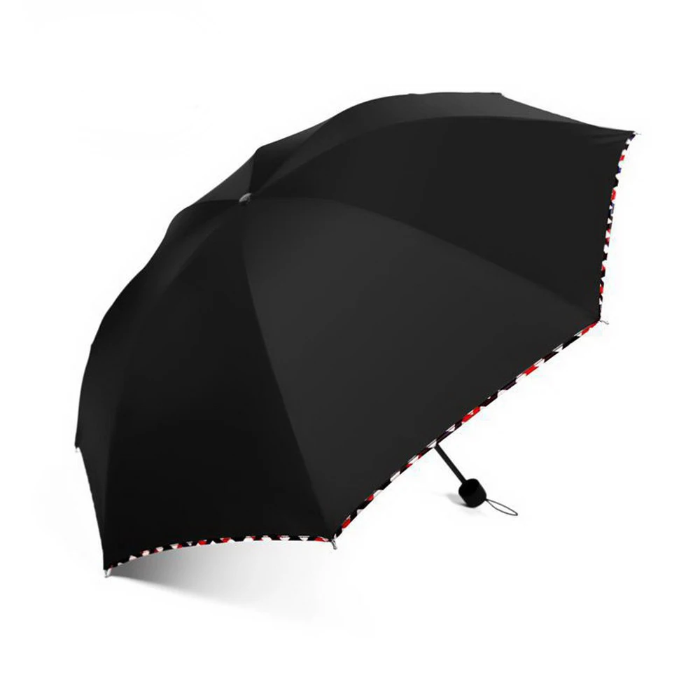 Зонтик восемь удара ткань подкрепление решетки окантовка три складной зонтик