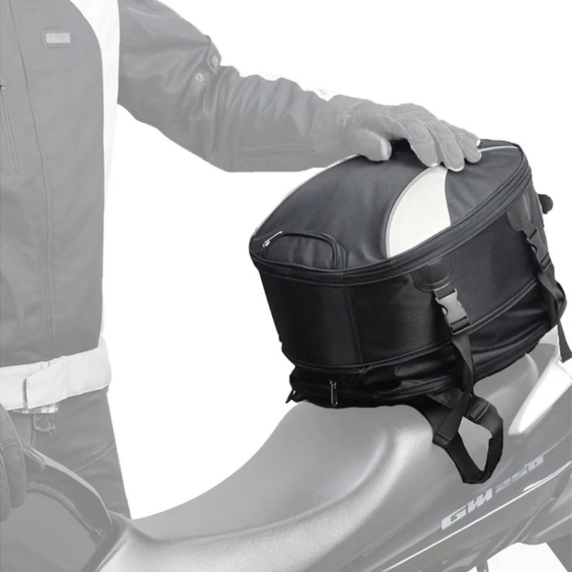

CHCYCLE расширяемая мотоциклетная сумка для заднего сиденья, водонепроницаемая, многофункциональная сумка для шлема, рюкзак для занятий спорт...