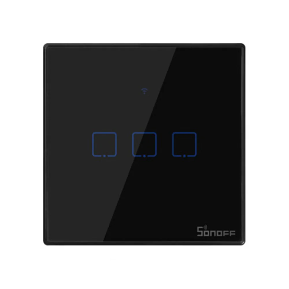 Интеллектуальный выключатель света SONOFF T3EU TX Smart Wi Fi настенный сенсорный Черный с