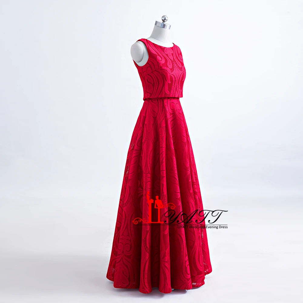 Горячее новое поступление 2017 красное кружевное вечернее платье для выпускного