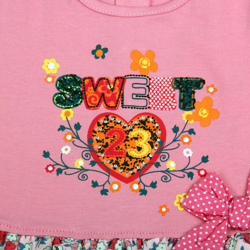 2016 нова дети марка летом новый с коротким рукавом о-образным вырезом милые