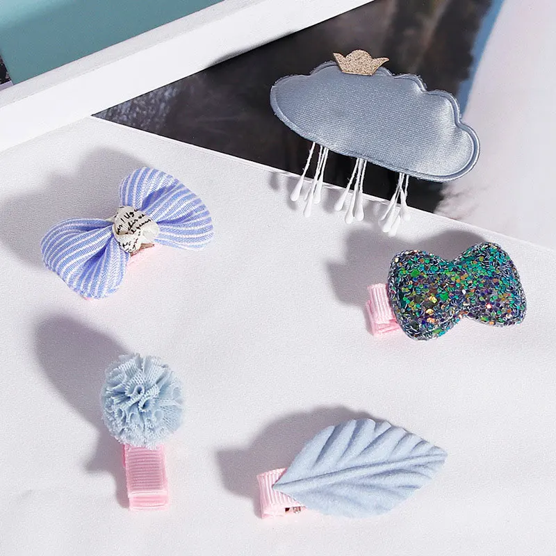5 шт./упак. аксессуары для волос с мультяшной короной и бантом милые заколки