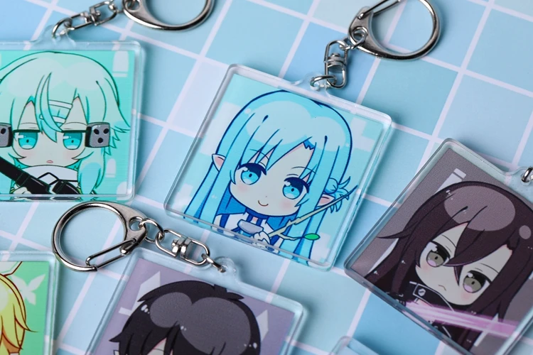 Аниме Сан меч искусство онлайн Yuuki Asuna Kirito Shino прозрачная акриловая фигурка брелок