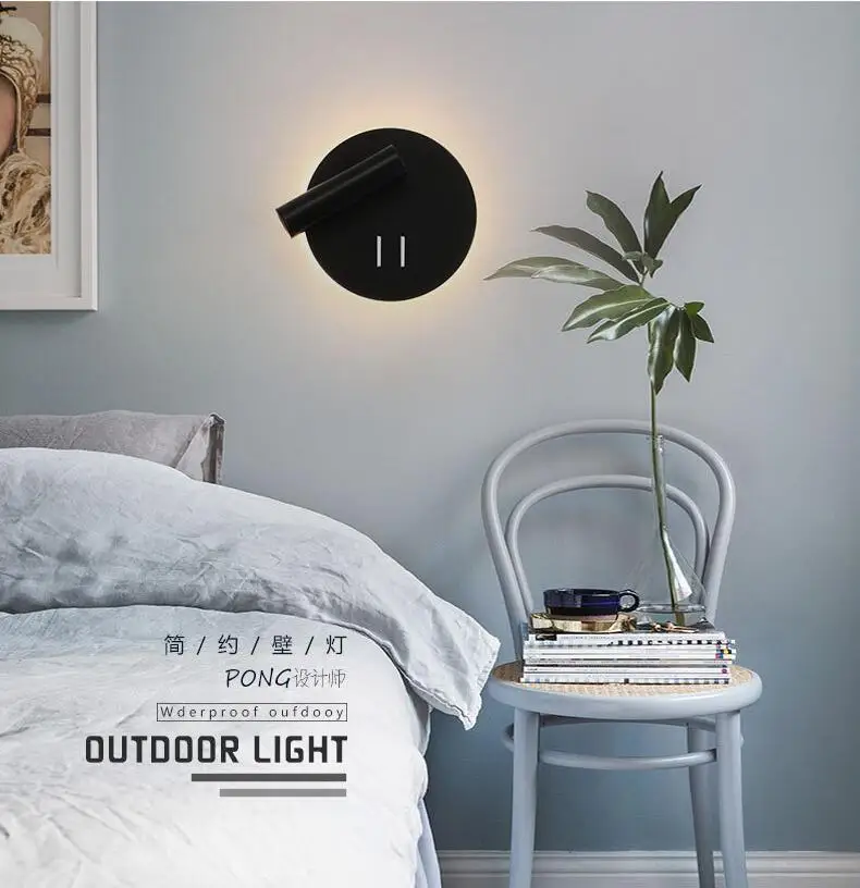 LED Wall Lamps Reading 12W Strip light Back bedroom Study living room Sconce Adjustable With Switch Bedside | Лампы и освещение