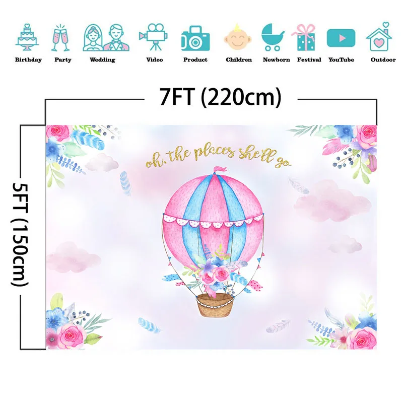 NeoBack горячий воздух фон для фотосессий-воздушный шар Приключения детский душ