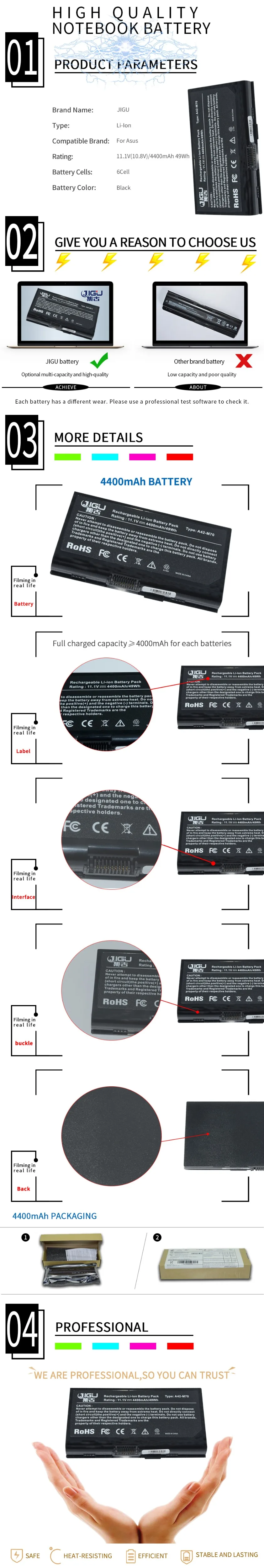 Jigu батарея для ноутбука forasus A32-F70 A32-M70 A41-M70 A42-M70 L0690LC L082036 f70sl G71V m70v M70VN X71SL X72J F70 M70 N70 N90 X72
