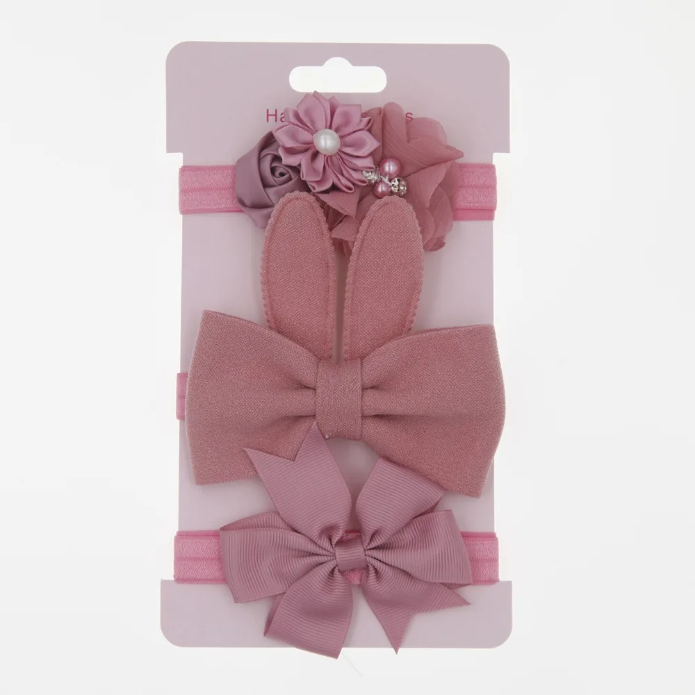 Распродажа 3 шт. Детский Эластичный цветочный венок ободок с кроличьими ушами