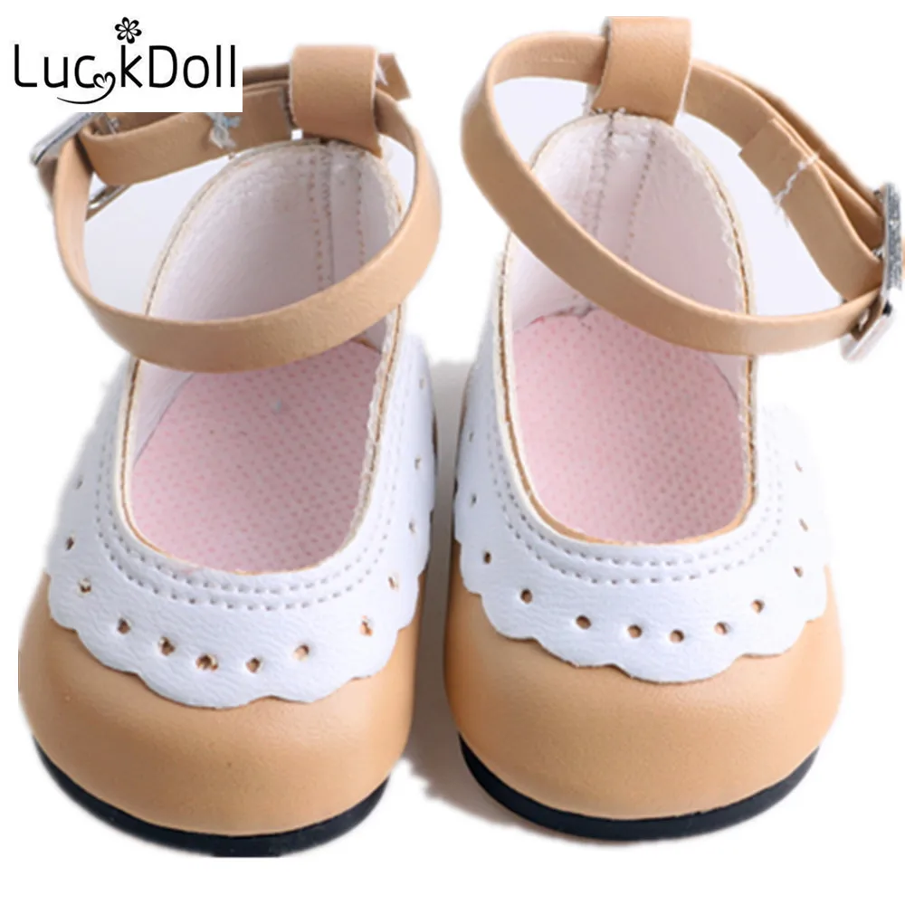 LUCKDOLL 7 см кожаная обувь с кружевом 18 дюймов американская кукла 43 аксессуары для