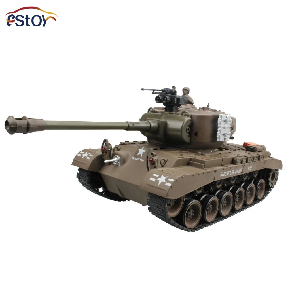 Р/У танки нам M26 15 канал 1/20 Першинг Snow Leopard основной боевой танк модель с стрелять