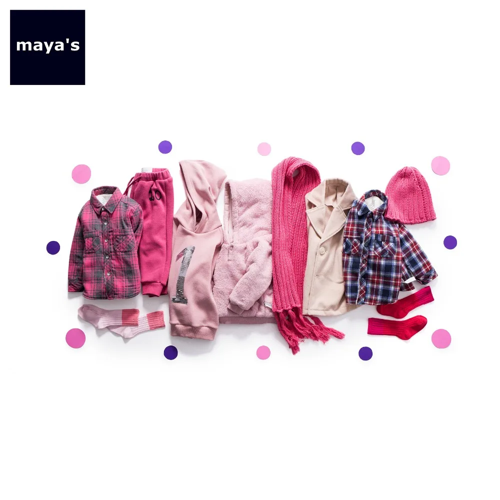 Mayas/зимние Утепленные розовые рубашки для мальчиков клетчатые Теплые Топы с