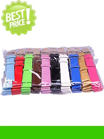 Оптовая продажа 40 шт. 16 мм имитация кожи ремешки для часов 10 цветов на выбор|watch