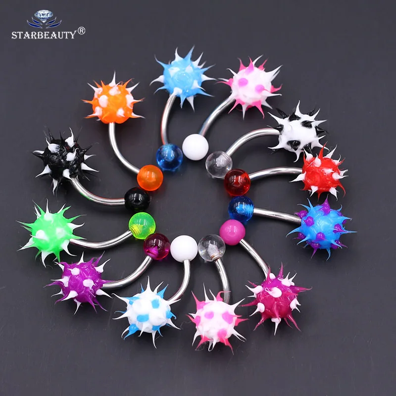 2 шт. комбинированный выбор цветов потрясающие силиконовые Милые пупка пирсинг