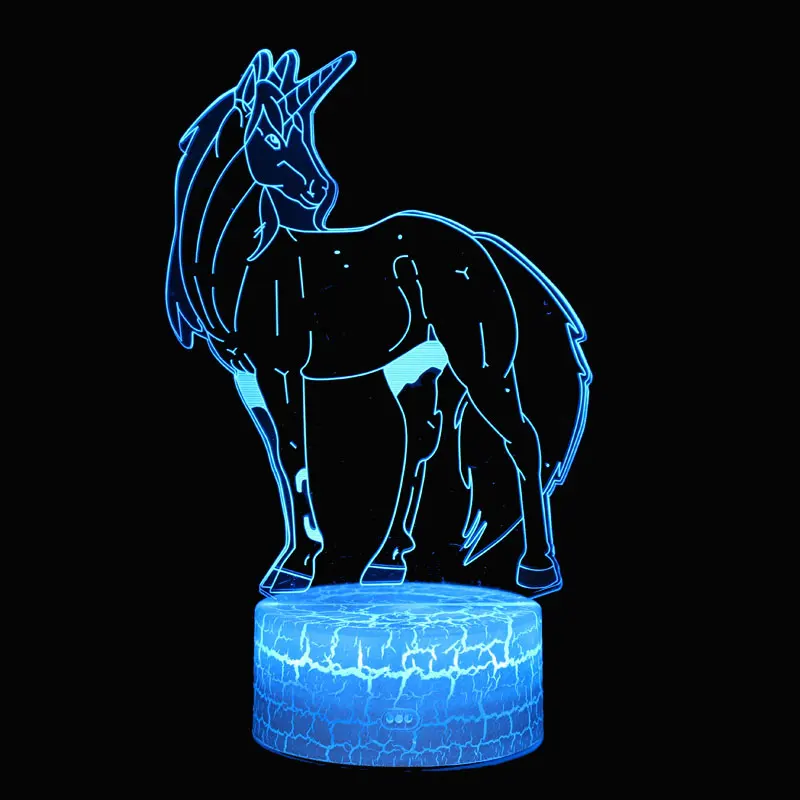 

Unicorn theme 3D Lamp LED night light 7 Color Change Touch Mood Lamp Christmas present Dropshippping