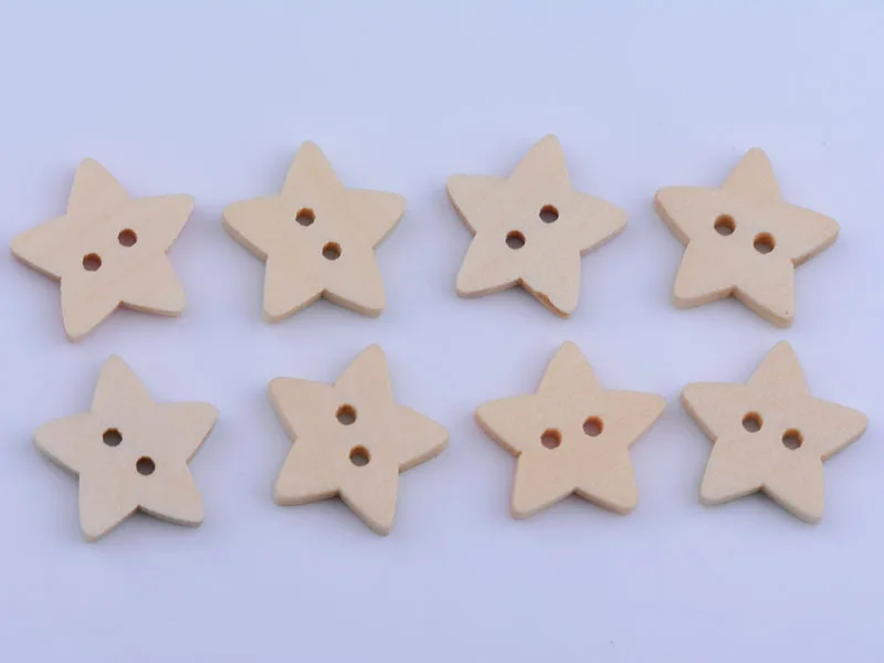 Смешанные деревянные пуговицы в форме звезды с волнистым узором украшенные 18 мм