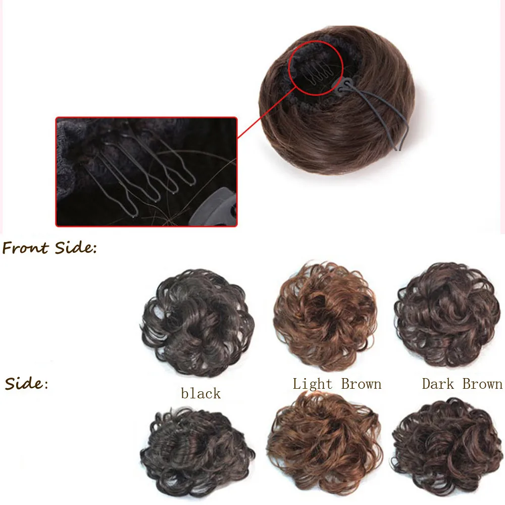 Красивая женщина девушка вьющиеся конский хвост держатель шиньон парик кольцо