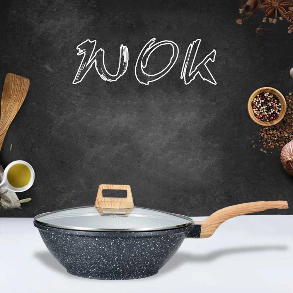 30 см паэлья жаровни и сковороды гриль завтрак Сковорода Вок антипригарной дым