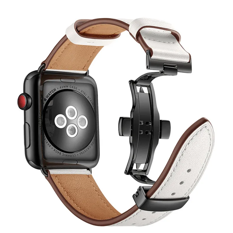 Ремешок из натуральной кожи для apple watch pulseira apple watch 5 4 3 44 мм/40 мм iwatch band 42 мм 38 мм correa ремешок для часов браслет
