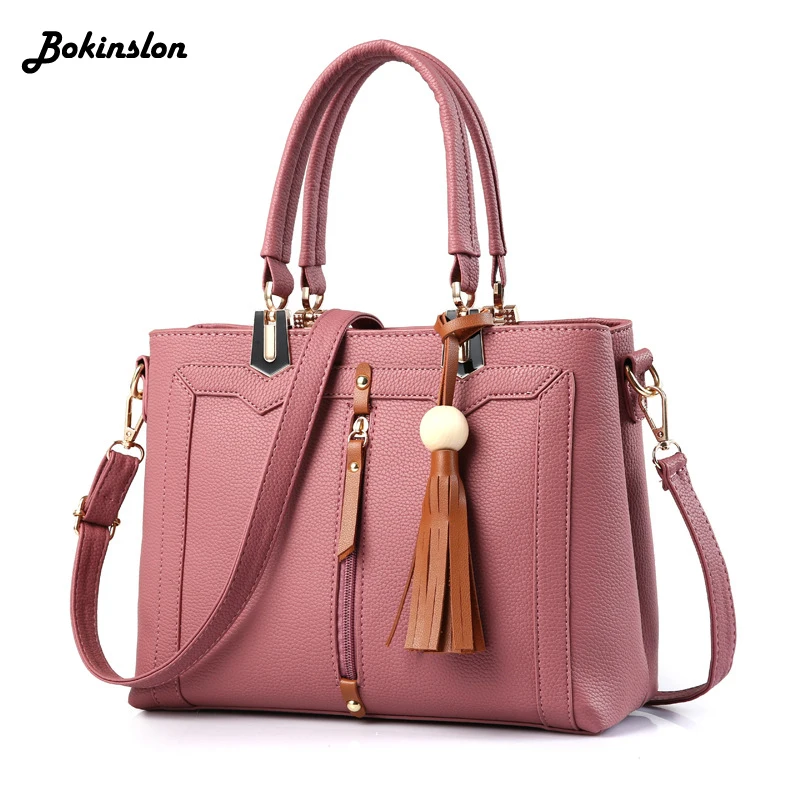 Модная женская сумочка из искусственной кожи Женская однотонная сумка на плечо