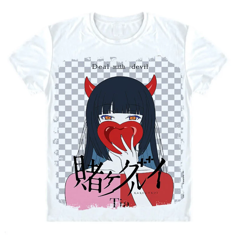 Kakegurui рубашка runa saotome компульсивный игрок Yumeko Jabami футболка короткая Косплей
