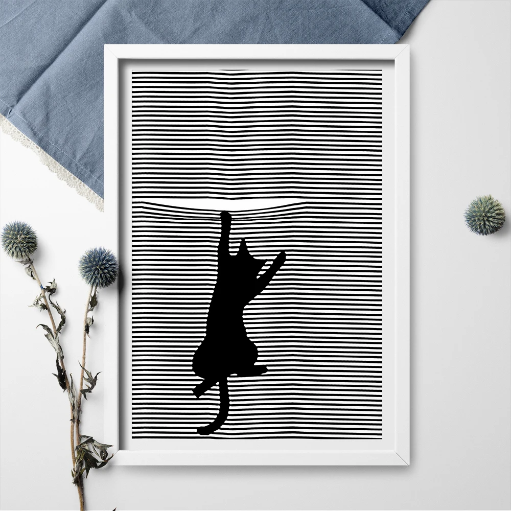 Абстрактная черно белая Художественная Картина на холсте с изображением