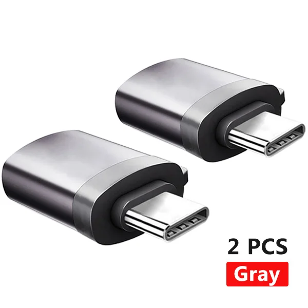 2PC Gray ACCEZZ 2 шт. 3 шт. Тип C OTG адаптер USB 3,0 для samsung S8 huawei P20 Xiaomi Mi8 Lite type-C Мужской Android зарядный разъем - Цвет: 2PC Gray