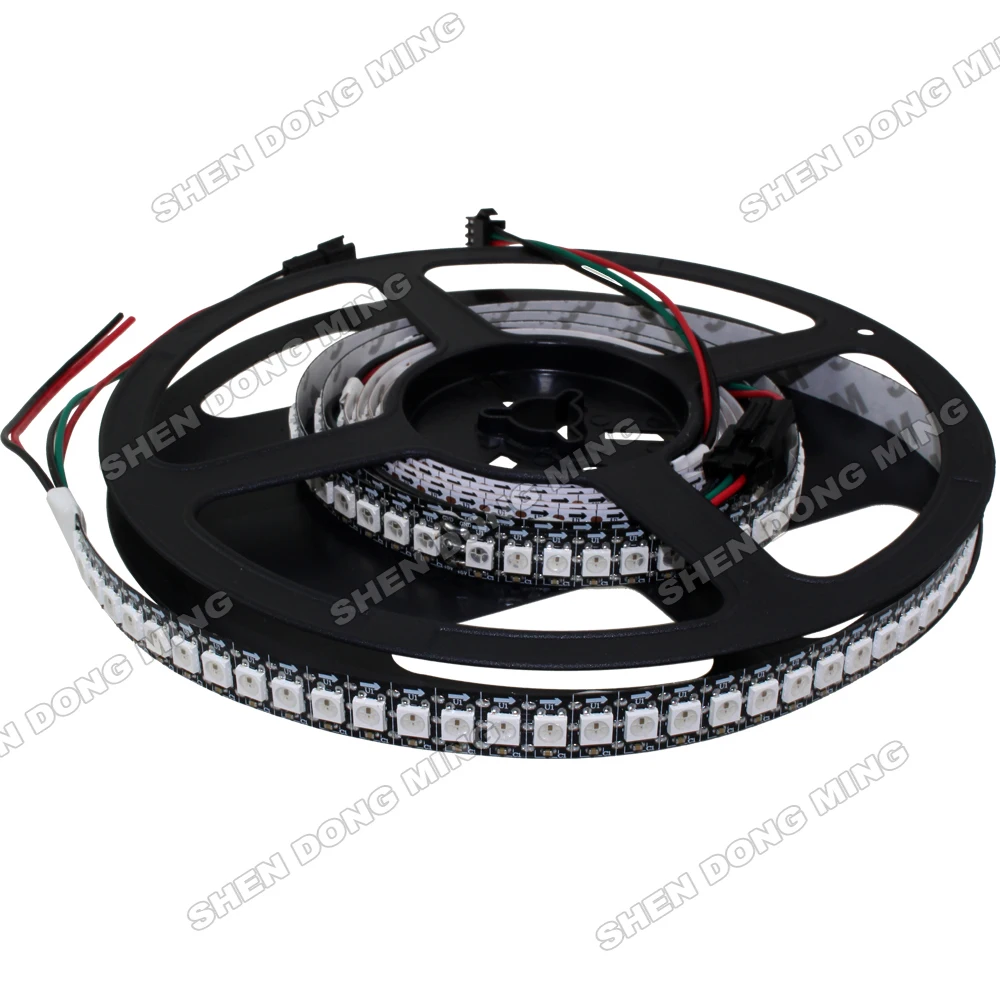 100 м Белый/Черный PCB WS2812 Светодиодная лента DC5V Гибкий Цифровой светодиод 144led 144IC/M