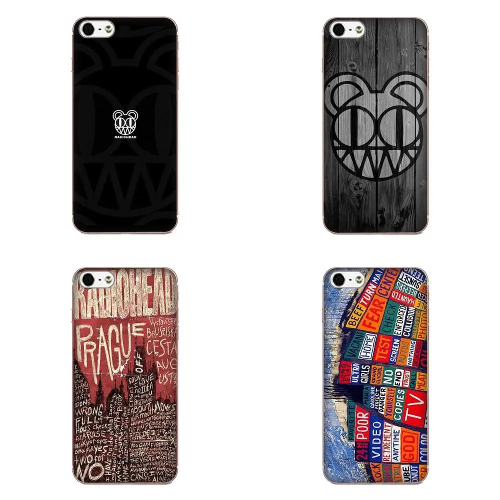 Чехол для мобильного телефона из ТПУ с черно белым логотипом Radiohead Apple iPhone 4 4S 5 5C 5S